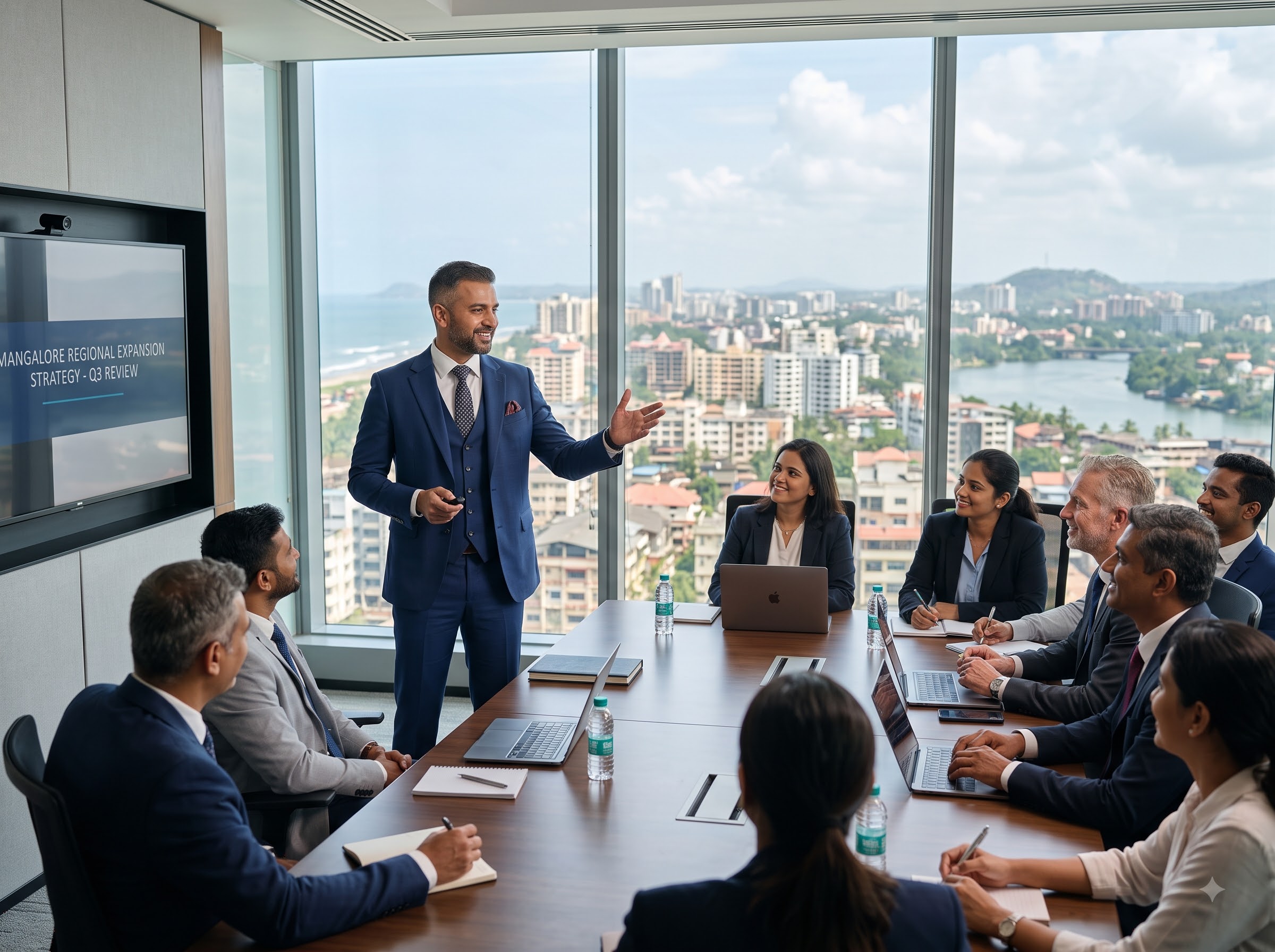 Businessman presenting to boardroom