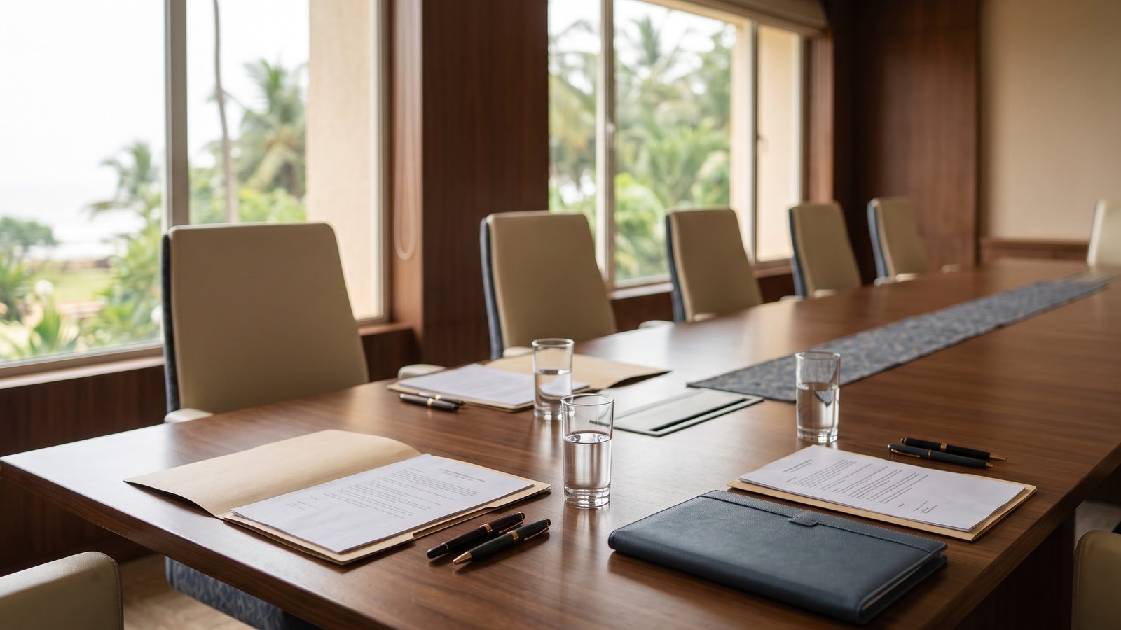 Professionals at a negotiation table