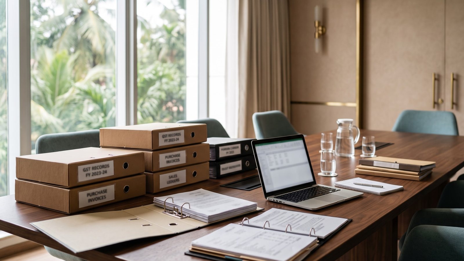 Consultants reviewing audit files