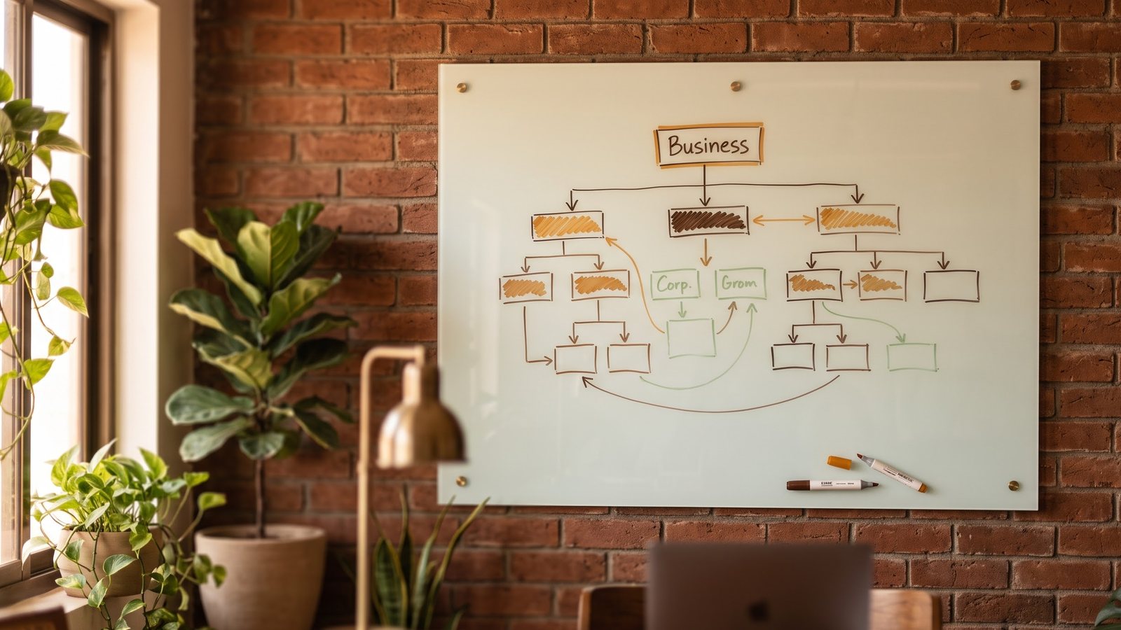 Founders sketching a company structure