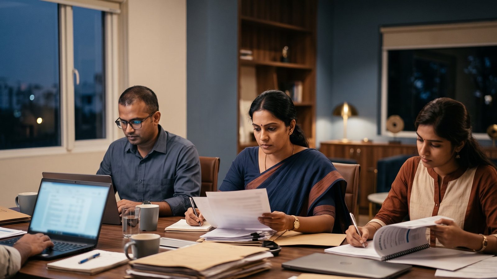 An advisor presenting to a boardroom