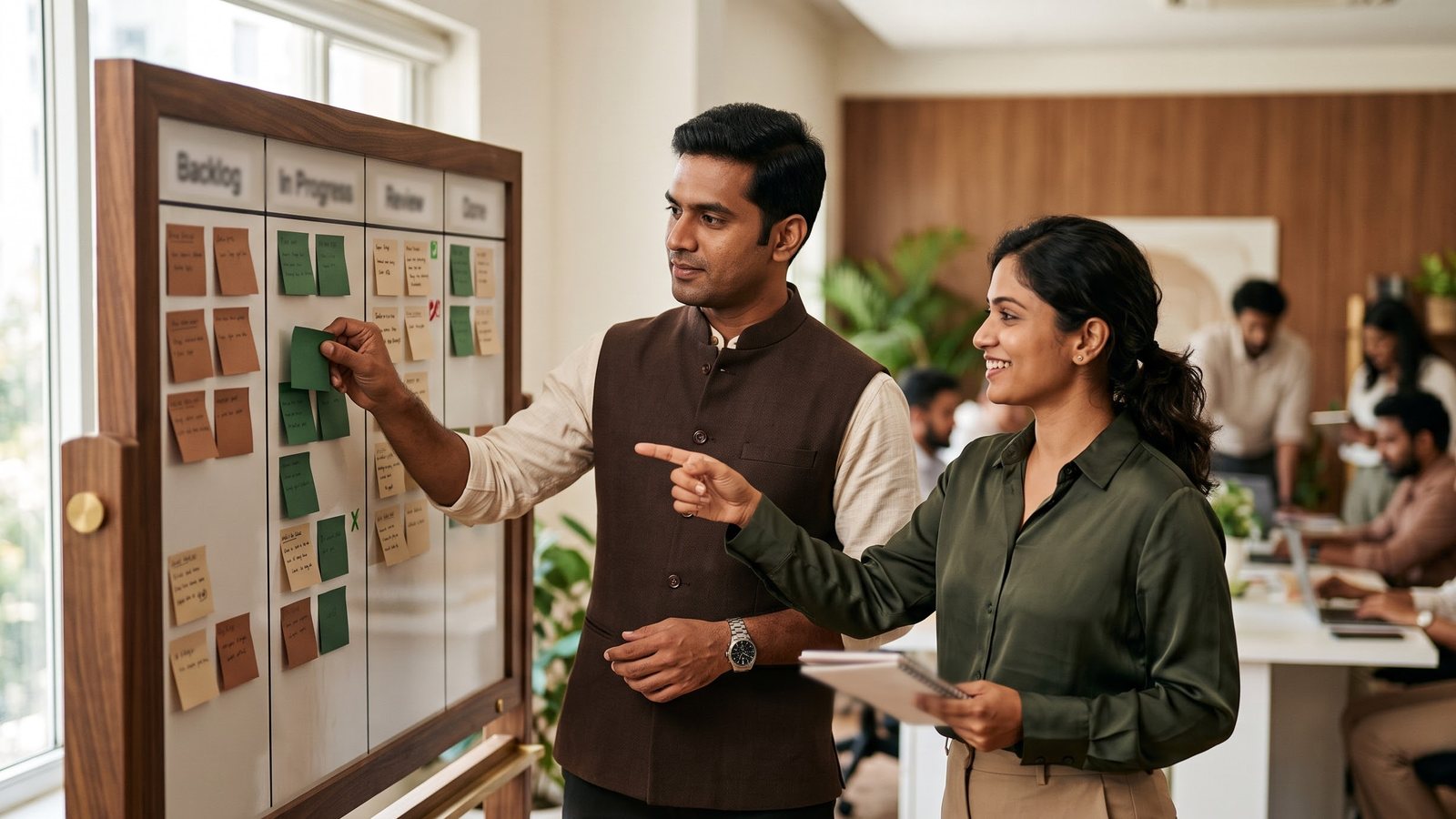 An advisor presenting to a boardroom